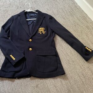 Polo by Ralph Lauren Navy and Gold Blazer Elegant Tailoring